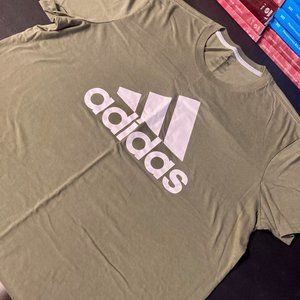 Adidas Logo Tee - Army Green, Mens 2XL
